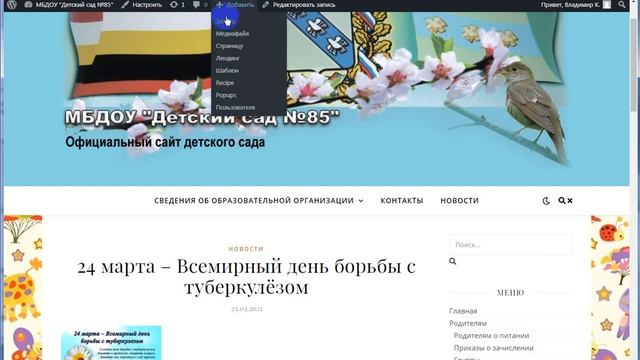 Удалить запись в Wordpress смотреть онлайн
