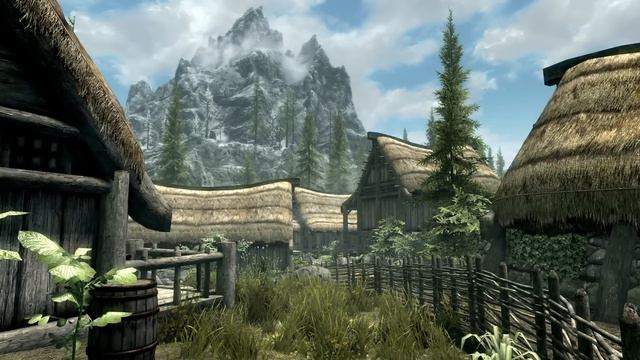 Quiet Dawn Over Riverwood  Music  Ambience from Skyrims Peaceful River Village  3 Hours