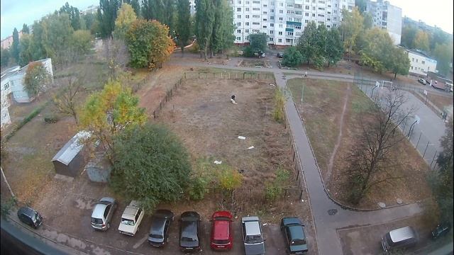 Город Курск  вид из окна вечером. таимлабс на экшин камеру