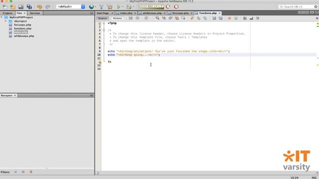 Getting Started with PHP - Lesson 8 | PHP Functions: Creating a Function