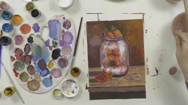 Светлана Кокорина - Натюрморт Банка с клубникой часть 2 смотреть онлайн