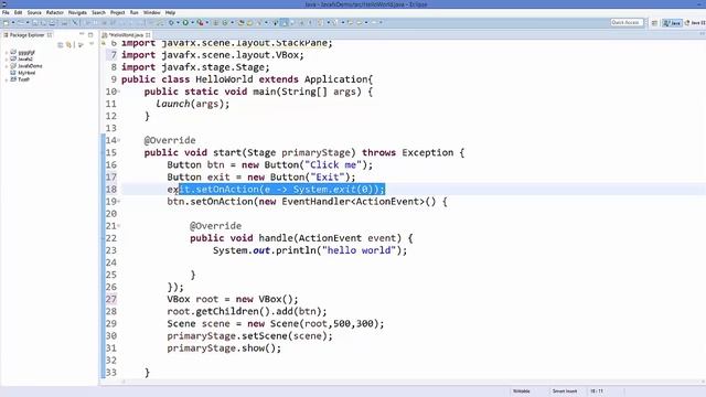 JavaFx Tutorial For Beginners 4 - How to Use Lambda Expressions to Handle Events смотреть онлайн