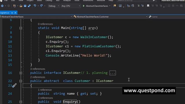 Abstract Class vs Interface in C# | C# Interview Questions | Csharp Interview Questions