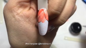 Как нарисовать цветы на ногтях часть 1