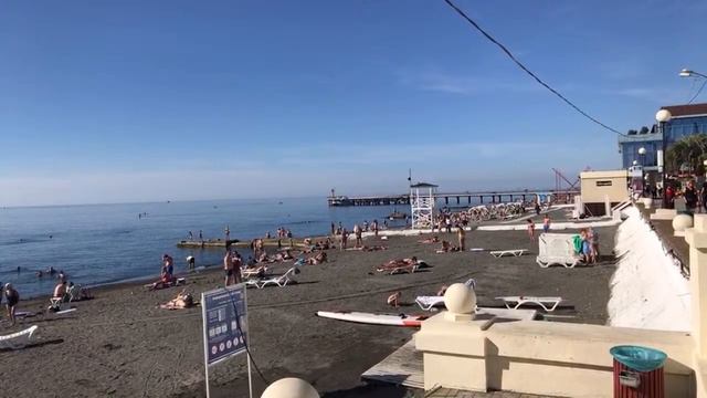 🔴 Центр Адлера +24 Пляж Чайка, Южное Взморье | Сквер места отдыха, море