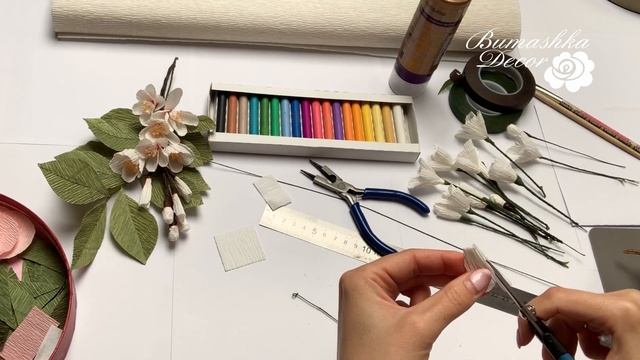 Веточка цветущей яблони своими руками. Подробный мастер-класс от BUMASHKA DECOR
