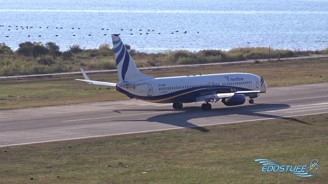 Tivat Airport LYTV/TIV Tower View - NordStar Boeing 737 Landing смотреть онлайн