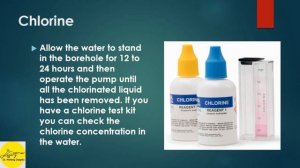 DISINFECT THE BOREHOLE: Chlorine Dose Calculation; SPHERE PROJECT