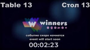 WINners CUP table 13  17:30-20:00 19.01.2021