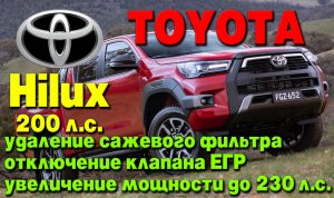 Toyota Hilux 2.8d 200 л.с: удаление сажевого фильтра (DPF), отключение клапана ЕГР (EGR), чип-тюнинг