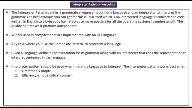 Interpreter Design pattern - Key points смотреть онлайн