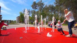 Пешеходный фонтан с музыкальным режимом в Липецке в Парке Победы