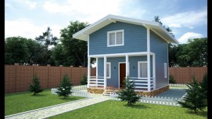 Каркасный дом 6х7,5 м по проекту «Карлино» 3D проект.