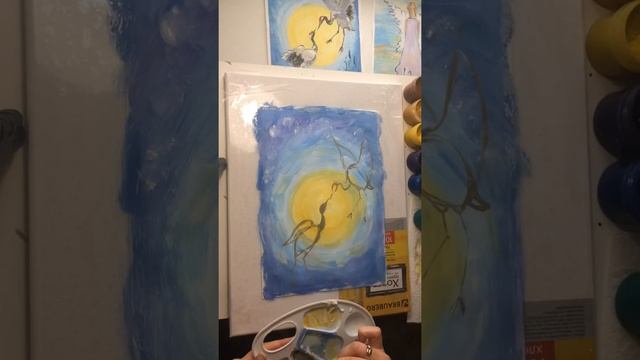 Мастер-класс по живописи “Серые журавли“