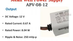 Meanwell APV-08-12 Single Output Switching Power Supply LED driver