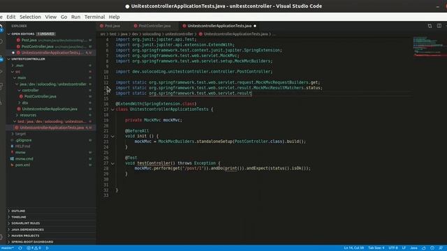 Come eseguire un unit test per una classe controller in spring / java смотреть онлайн