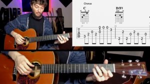 Wonderful Tonight Fingerstyle (easiest version) - Guitar Lesson with tabs...