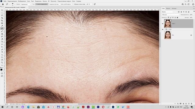 Точечная восстанавливающая кисть в ретуши портретов. Часть 6. Как убрать лишние волосы в Фотошоп смотреть онлайн