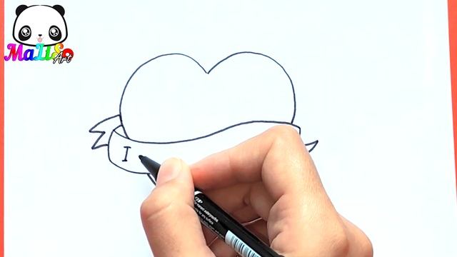 Как нарисовать СЕРДЕЧКО с надписью I LOVE YOU | Рисуем Валентинку просто | How to draw a heart