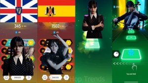 Bloody Mary Lady Gaga Wednesday vs Spanish Vs Japanese Vs German | Tiles Hop EDM Rush