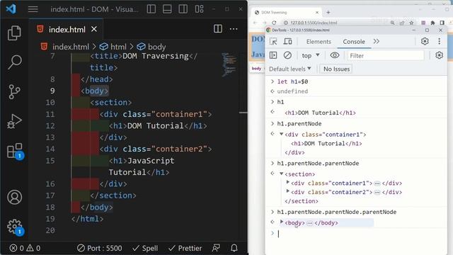 Parent Node in DOM || Tutorial - 31|| JavaScript Tutorial for Beginners -101