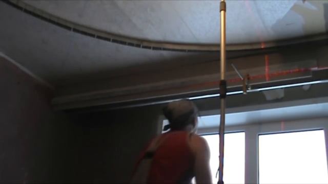 Двухуровневый потолок с переходом на стену (монтаж). смотреть онлайн