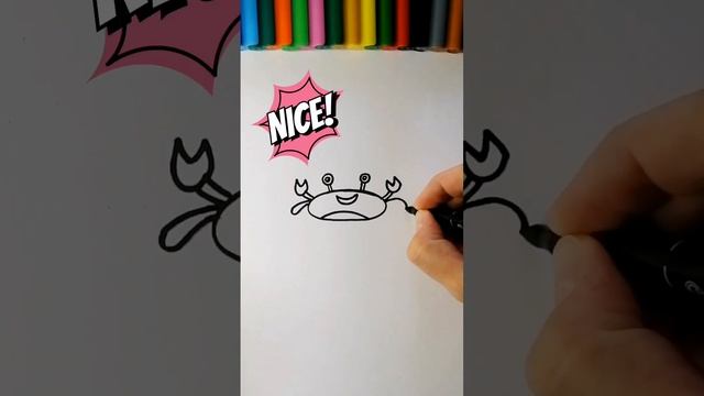 #shorts  ? Как Нарисовать КРАБА легко и просто / How to draw a CRAB step by step