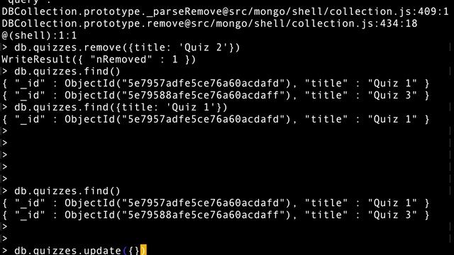 Updating documents in MongoDB with mongo client cs5610o sp20 12107 смотреть онлайн