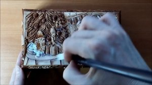 Резьба по дереву шкатулки "Щелкунчик". 5 часть. Тонировка и лакировка резной шкатулки.