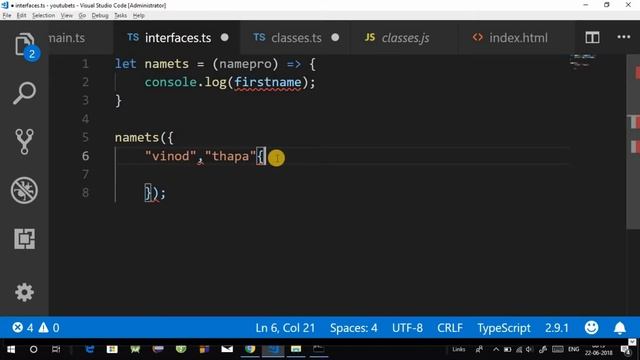 Typescript Tutorial for Beginners in Hindi #7: Interface in Typescript in Hindi | Type Annotations