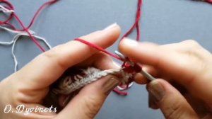 ?Вы пробовали вязать такой двухцветный узор крючком? Уроки для новичков и не только!