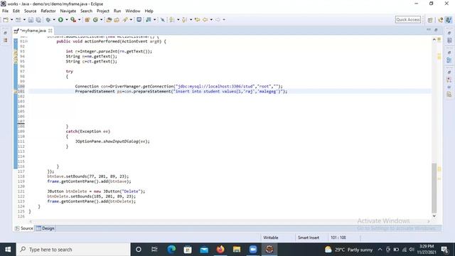 Java and mysql connection using eclipse windowbuilder Part-2 смотреть онлайн