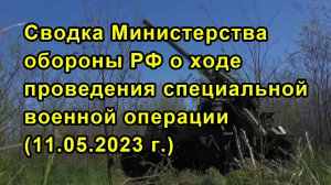 Сводка Министерства обороны РФ о ходе проведения специальной военной операции (11.05.2023 г.)