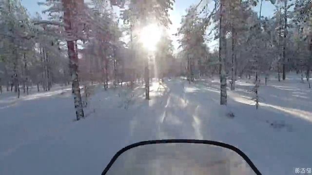 Зимняя дорога на озеро Сухое, на снегоходе Тайга "Атака 2". смотреть онлайн