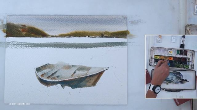 Мастер-класс по акварельной живописи лодки на море с Татьяной Анисимовой