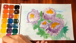 Как нарисовать астры акварелью поэтапно. Рисуем цветы акварельными красками с детьми.