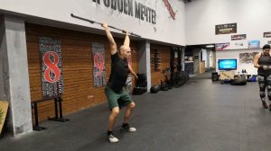 Толчок с плеч + толчковый швунг + толчок с груди