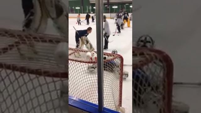 Conner at Ben Vanderklok Elite Goalie Hockey camp