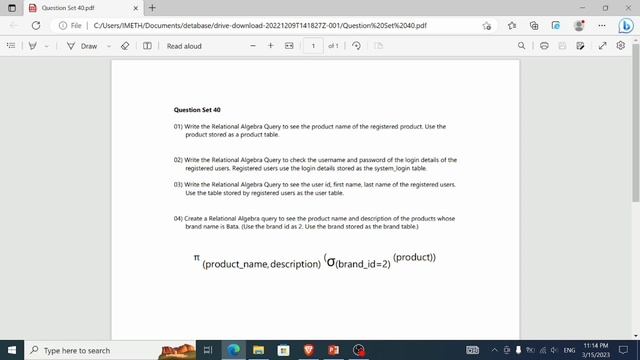 Data Base Task 40 | 1st Year | Java Institute| IMETH WEERASINGHE