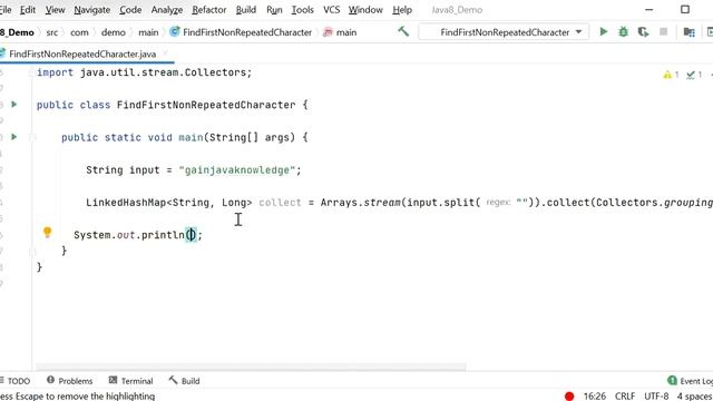 Java Program To Find First Non-Repeated Character In String смотреть онлайн