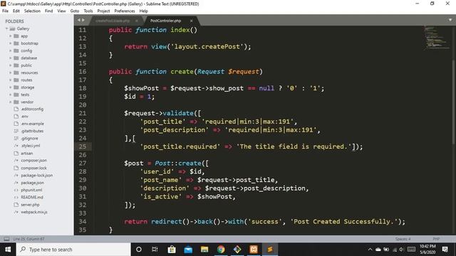 Laravel 7 Ep-36  (Custom validation message in English)