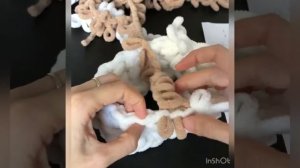 Шапочка на малыша из Alize puffy fine, объем головы 38 см, глубина шапки 13 см. (0-3 мес)