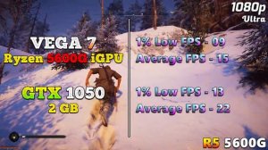 Radeon VEGA 7 (Ryzen 5 5600G iGPU) vs GTX 1050 | PC Gameplay Tested