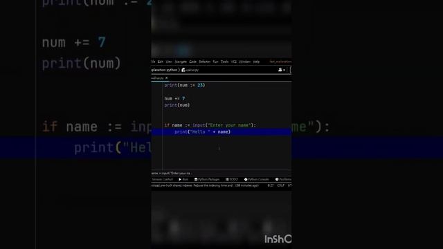 Walrus оператор в Python #programming #coding #like #code #programminglanguage #subscribe #python