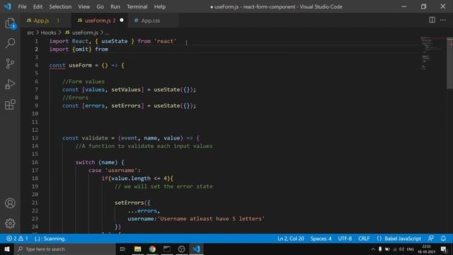 ?Form Validation✅ & Handling In ReactJS | By creating Custom Hook⚓