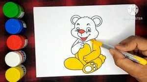 How to Draw and Colouring Baby Bear Drawing,Painting and Colouring for kids,Toddlers