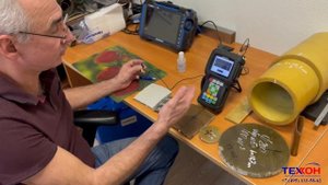 Контроль изделий из стеклопластика ультразвуковым толщиномером Olympus 38DL Plus