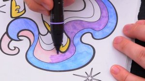 Coloring My Little Pony Princess Celestia Coloring Book Page Prismacolor Markers | KiMMi THE CLOWN