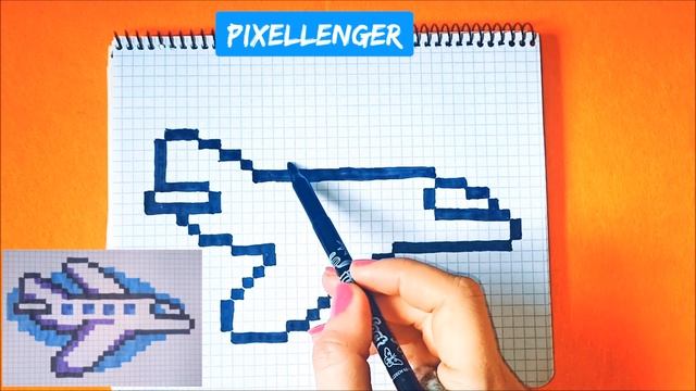 Как рисовать по клеточкам Самолёт Простые рисунки How to Draw  Airplane Pixel Art смотреть онлайн