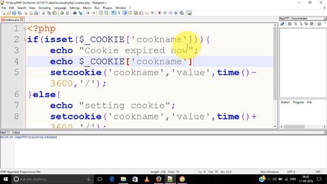 PHP Tutorial 10 - basic cookie set/unset смотреть онлайн